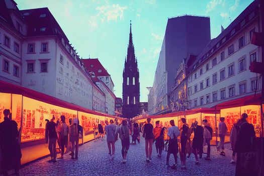 Vienna Austria August 11 2022 Vienna downtown near the main city square Stephansplatz, in the 1st city circle with always busy streets full of tourists in the famous capital city in Eur.