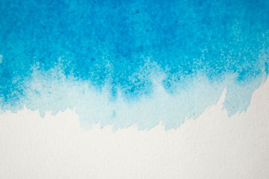 Abstract art background light blue color. Watercolor painting on canvas with soft cyan gradient. Fragment of artwork on paper with pattern. 