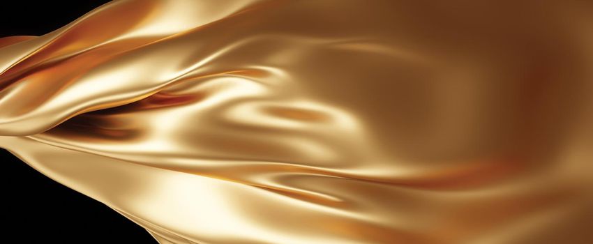 Gold fabric texture background 3D render