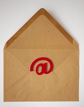 Email symbol on business letters concept for internet, contact us and e-mail address