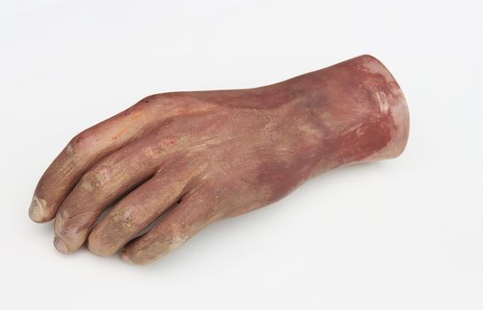 Old painted mannequin hand. Part for a human mannequin.