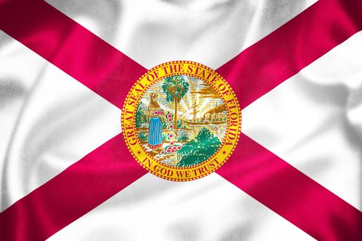Grunge 3D illustration of Florida state of USA flag, concept of Florida 