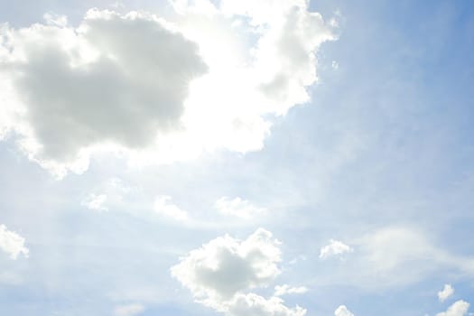 Panorama blue sky background with tiny clouds.