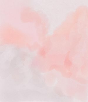 Sugar cotton pink clouds background. Glamour fairytale backdrop. Watercolor style texture. Fantasy pastel color