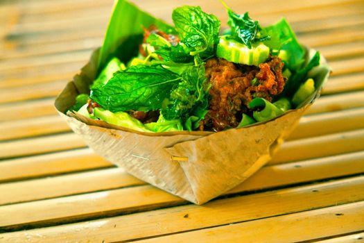 Thai Food Curried fish cake. Fish Cake organic nature package