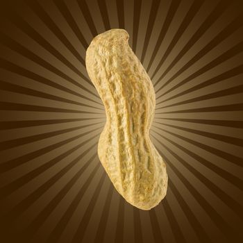 Peanuts on brown gradient background. Closeup peanut. used for design element, packaging design