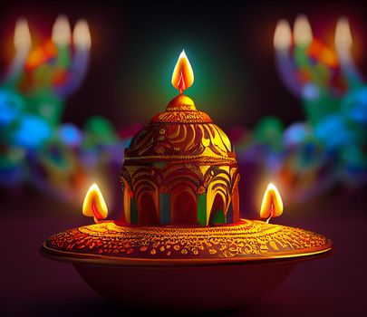 Happy diwali indian festival background with candles