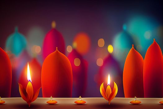 Happy diwali indian festival background with candles