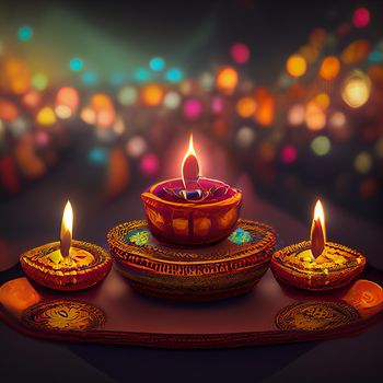 Happy diwali indian festival background with candles