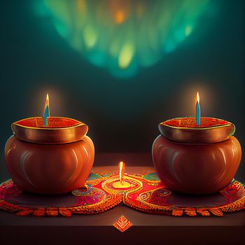 Happy diwali indian festival background with candles