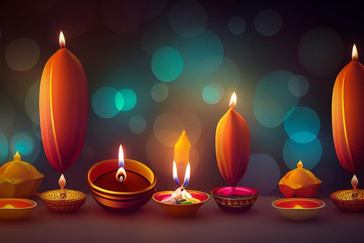 Happy diwali indian festival background with candles