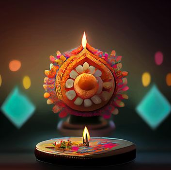 Happy diwali indian festival background with candles