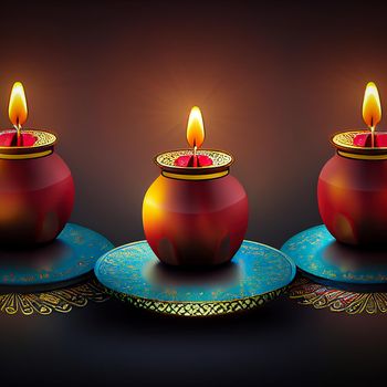 Happy diwali indian festival background with candles