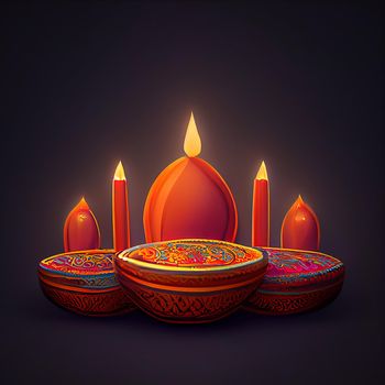 Happy diwali indian festival background with candles