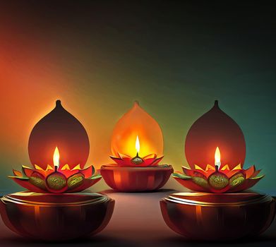 Happy diwali indian festival background with candles