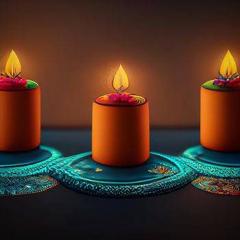 Happy diwali indian festival background with candles