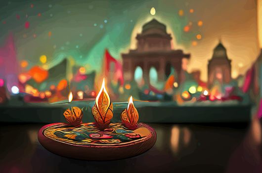 Happy diwali indian festival background with candles