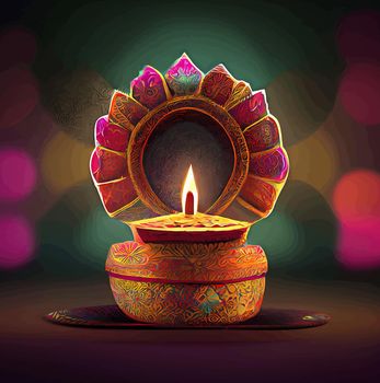 Happy diwali indian festival background with candles