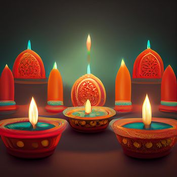 Happy diwali indian festival background with candles