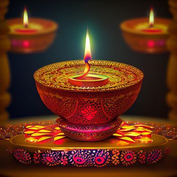 Happy diwali indian festival background with candles