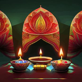 Happy diwali indian festival background with candles