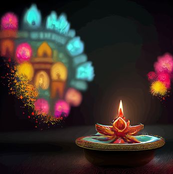 Happy diwali indian festival background with candles