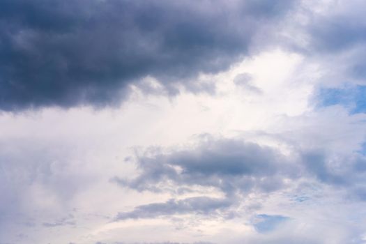 Dramatic cloud sky background Heawy rainy clouds Beautiful cloudscape Blue colors