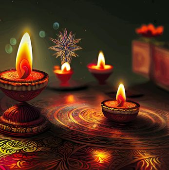 Happy diwali indian festival background with candles