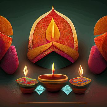 Happy diwali indian festival background with candles