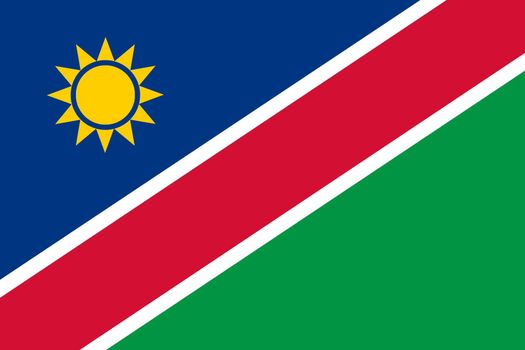 A Namibia flag background illustration red green blue white yellow sun