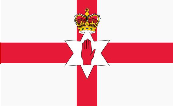 A Northern Ireland flag background illustration hand of Ulster