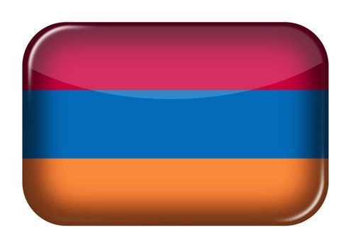 An Armenia web icon rectangle button with clipping path 3d illustration