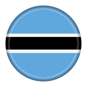 A Botswana flag button 3d illustration with clipping path