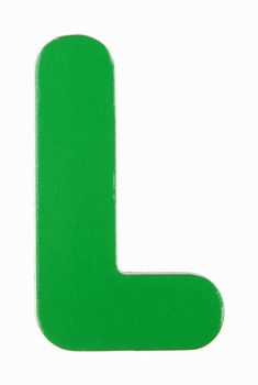 An upper case L magnetic letter on white with clipping path