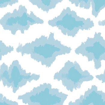 Seamless hand drawn blue abstract geometric pastel pattern. Mid century modern trendy fabric print, line curve minimalist background for wallpaper wrapping paper textile