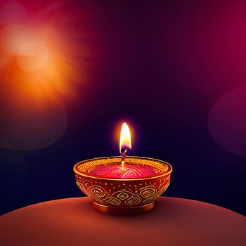 Happy diwali indian festival background with candles