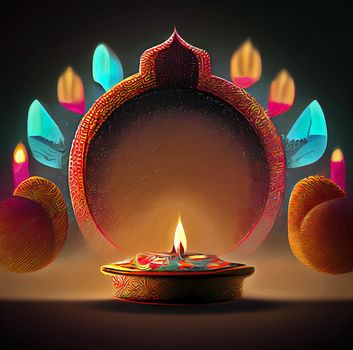 Happy diwali indian festival background with candles