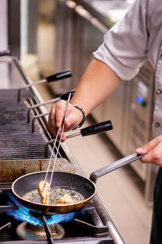 Chef preparing fois gras Cook making delicious food