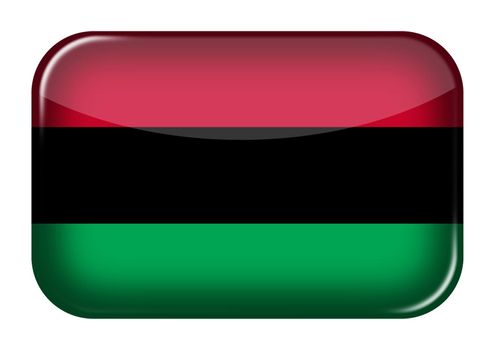 An African American web icon rectangle button with clipping path 3d illustration