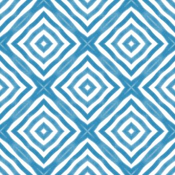 Arabesque hand drawn pattern. Blue symmetrical kaleidoscope background. Oriental arabesque hand drawn design. Textile ready adorable print, swimwear fabric, wallpaper, wrapping.