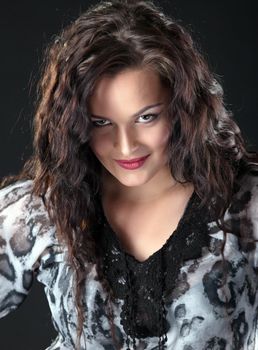 close-up Portrait of young beauty brunette girl