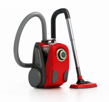 Vacuum cleaner isolated on white background. 3D illustration.