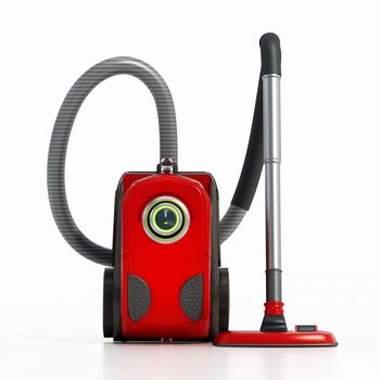 Vacuum cleaner isolated on white background. 3D illustration.