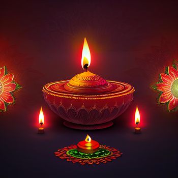 Happy diwali indian festival background with candles