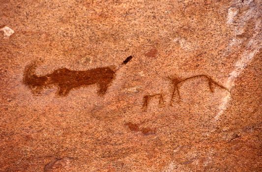 Rock Paintings Spitzkoppe Namibia africa