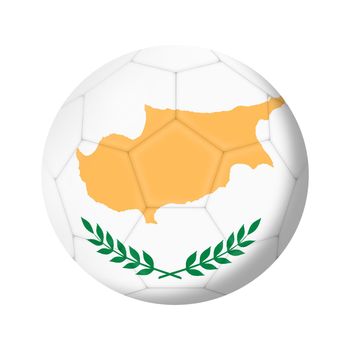 A Cyprus soccer ball football 3d illustration isolated on white with clipping path