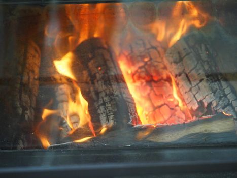 chopped wood heating the place