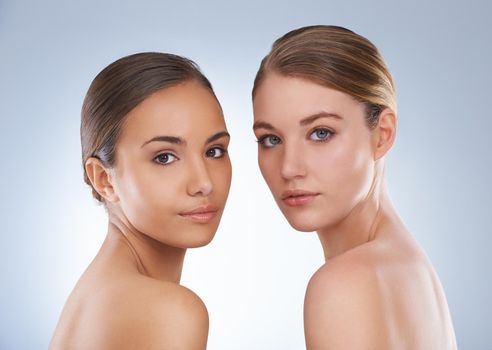 Beautiful and more..Studio beauty shot of a two young models