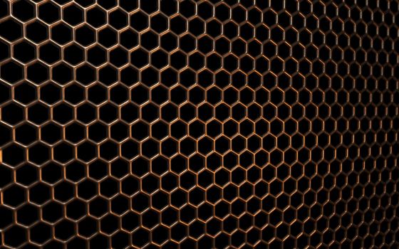 Beautiful pattern of bronze mesh on a black background.