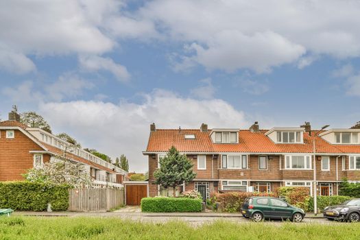 View of street near building with beauty of vegetation outside